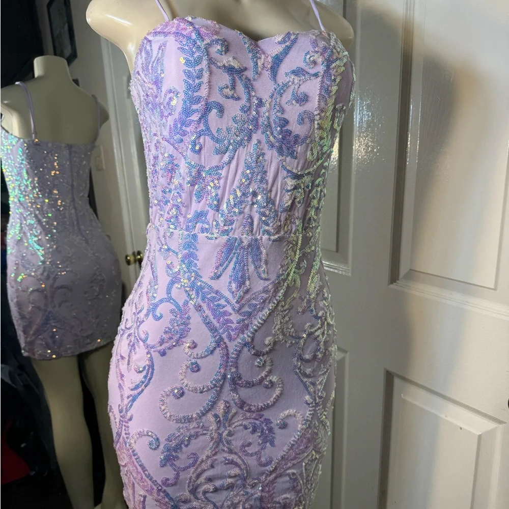 Windsor Lavender Sequin Mini Dress - Picture 2 of 5